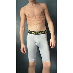 Men’s Adidas Techfit Training Shorts in Halo Silver/Gray - Medium